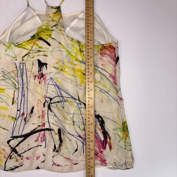 Milly 100% Silk Colorful Blouse Tank-Top size 4 - Picture 11 of 15